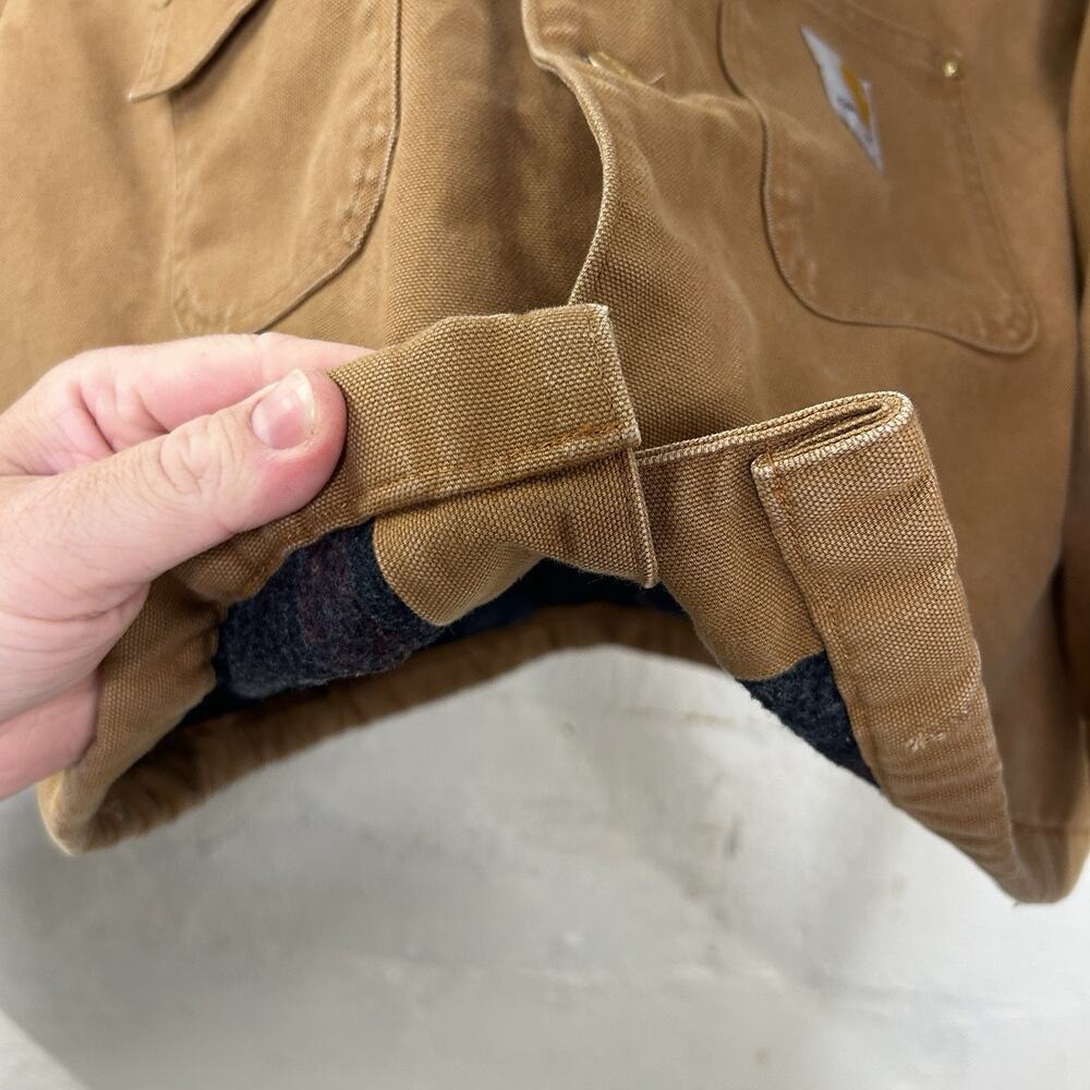 Y2K Cropped Carhartt Blanket-Lined Chore Coat “Brown” C001 - Picture 13 of 13